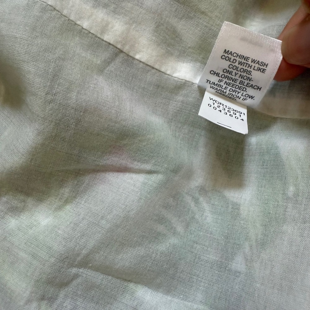J. Jill Linen Cotton Tropical Floral Striped Midi Vacation Dress Tan Green M - Picture 8 of 11
